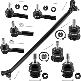 WEDOAUTO 9Pc Front Center Link + Upper Lower Ball Joints + Inner Outer Tie Rods End Fit For Nissan Frontier 1998-2000 4WD, Frontier 3.3L 2001-2004, Xterra 2000-2004 ES3661 ES3660 K90663 K80591 DS80593