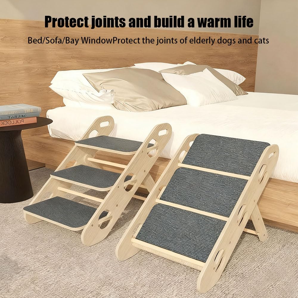 Rampe pour Chien Canapé,Échelle Portative 2-en-1 pour Chiens - Rampes De Canapé Réglables en Hauteur,Pliable Antidérapante,Compatible avec Lit,Canapé Et Voiture - Adaptée Aux Petits Et Moyens Animaux