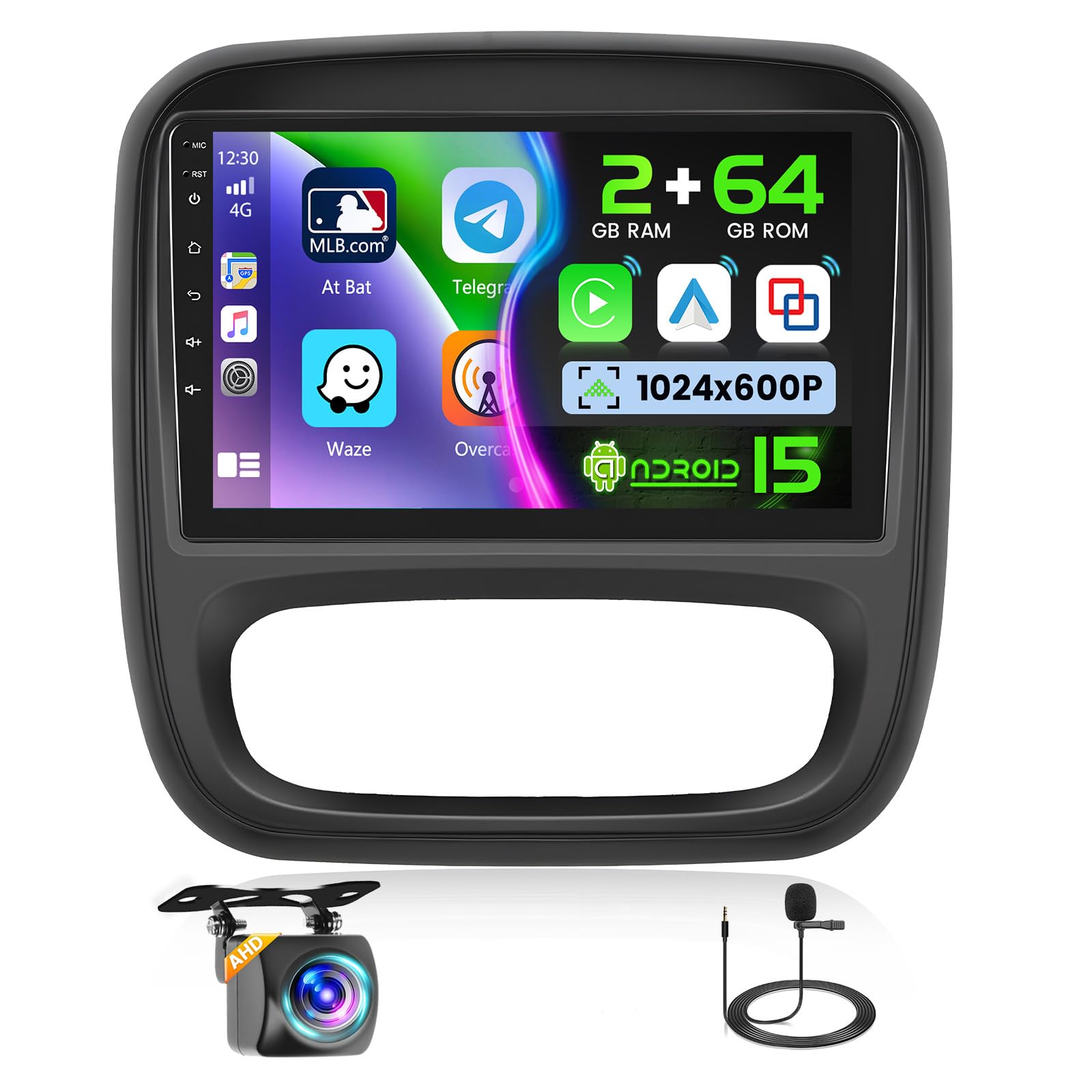 4+64G] Podofo 9" Autoradio 2 Din Pour Renault TRAFIC/Opel VIVARO 2015
