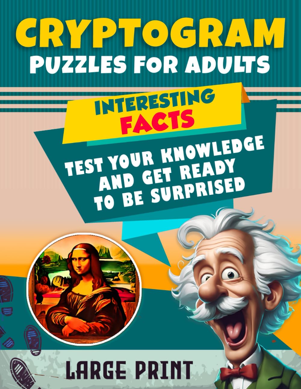 Cryptograms puzzle books for adults in Large Print with Hints - Interesting Facts: Cryptic Puzzles keeps brain fit, is perfect for gifting and comes in Large Font