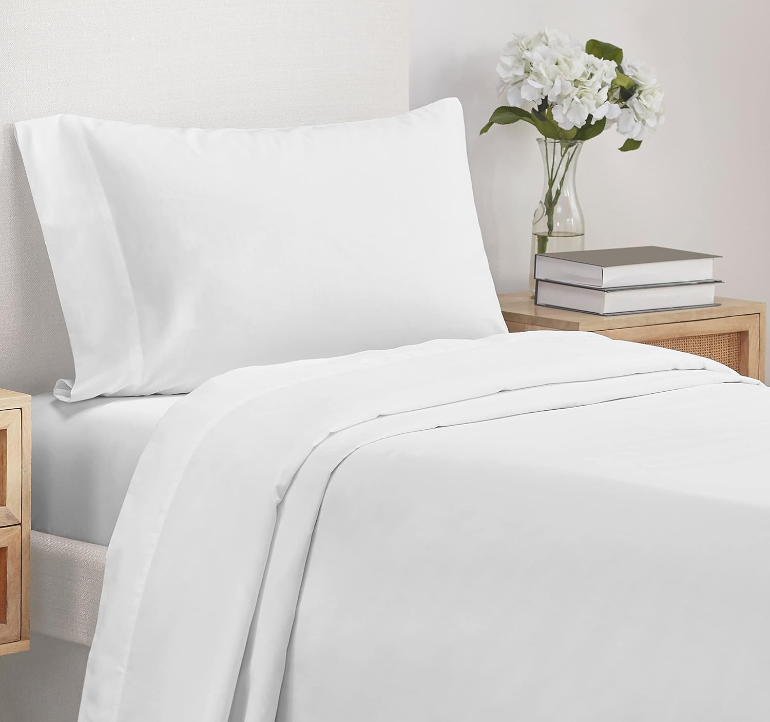 California Design Den Twin Sheets Sets Soft 100 Cotton Cooling Sheets Deep Pocket, 500 Thread