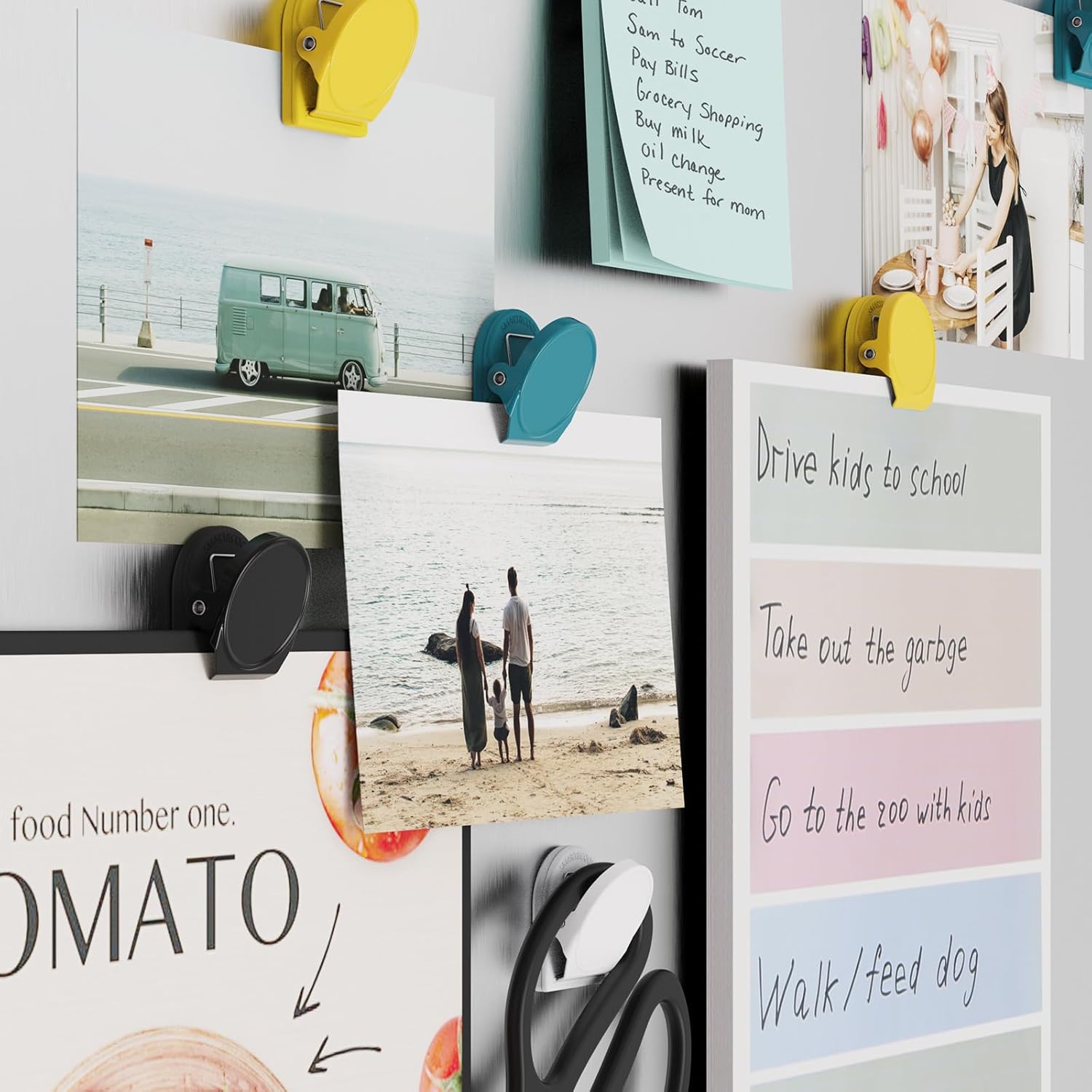 SMART&COOL 8 Pack 1.16 Inches Anti-Scratch Magnetic Clips with Silicone-Coated Base, Fridge Magnets, Office Supplies, Multicolored - Image 2