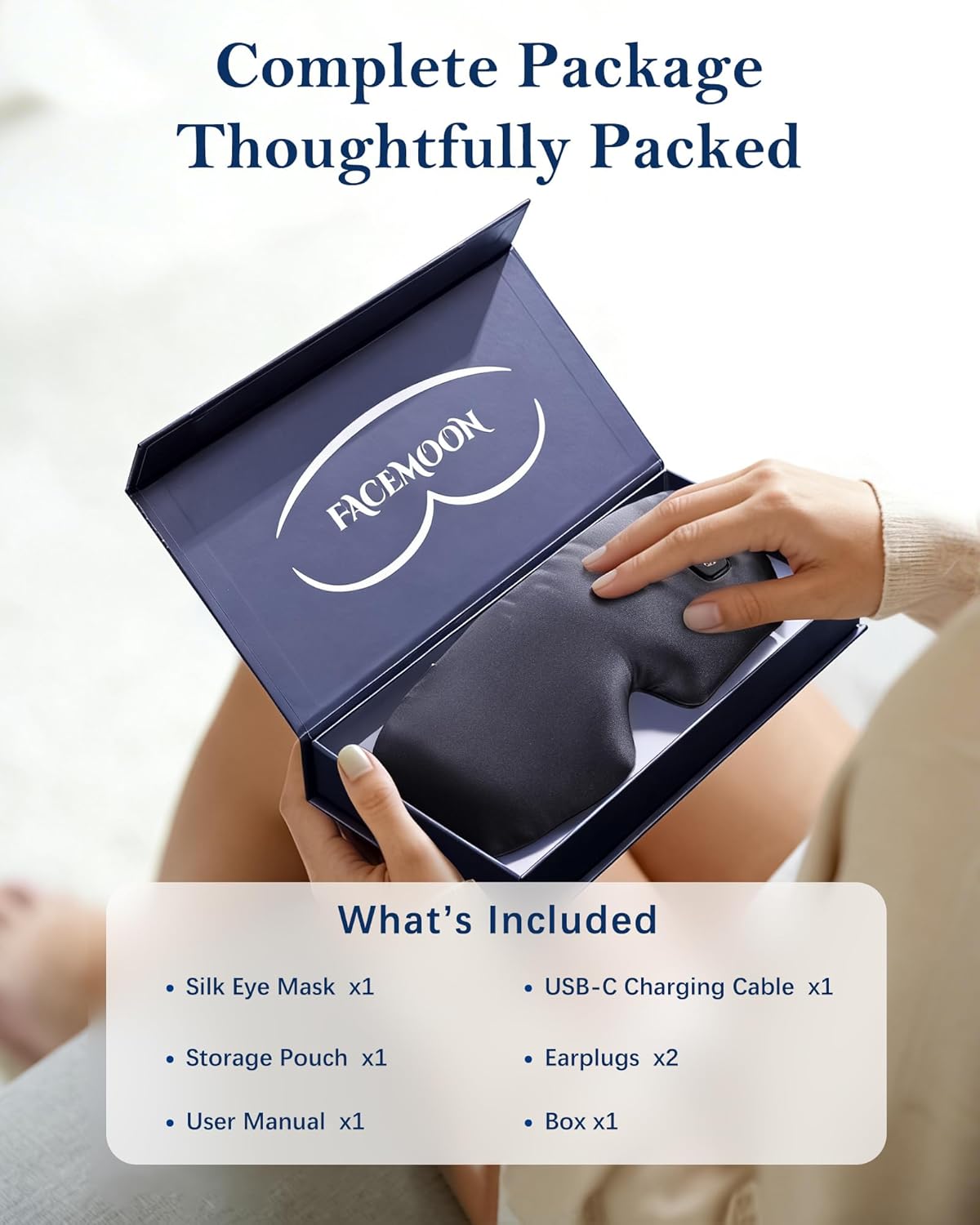 Heating Eye Mask for Dry Eyes Cordless: Silk Heated Sleep Masks for Stye Treatment Eye Strain Blepharitis Relief - Rechargeable Moist Heat Warm Compress - Washable Electric Masks - Image 9