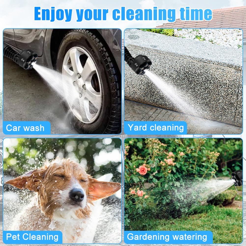 Accu-hogedrukreiniger vervanging voor Makita 18V accu, draadloze Power Jet Washer met 6-in-1 spuitmond schuimpot, 4,9 m slang voor auto, huis, gazon, tuin, hek - kaal gereedschap, zonder batterij