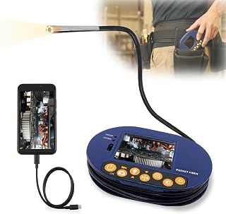 Broadwatch ファイバースコープ 1m ポケットサイズ ケーブル収納可 3.9mm極細ファイバーカメラ モニター付き