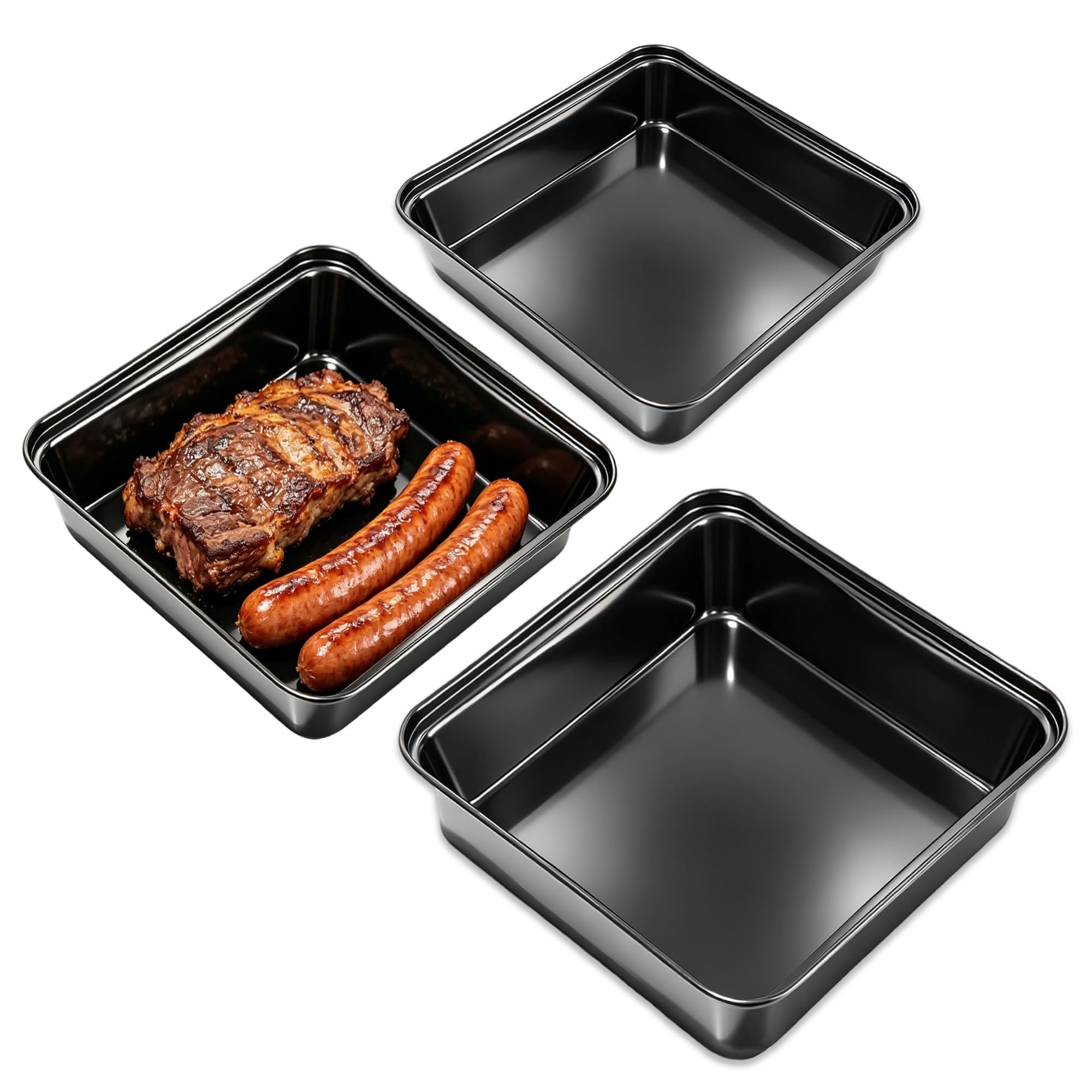 YQGQSUAK 3 Pack Square Cake Tins Non Stick Brownie Pans 8.6/9.8/10.6 in