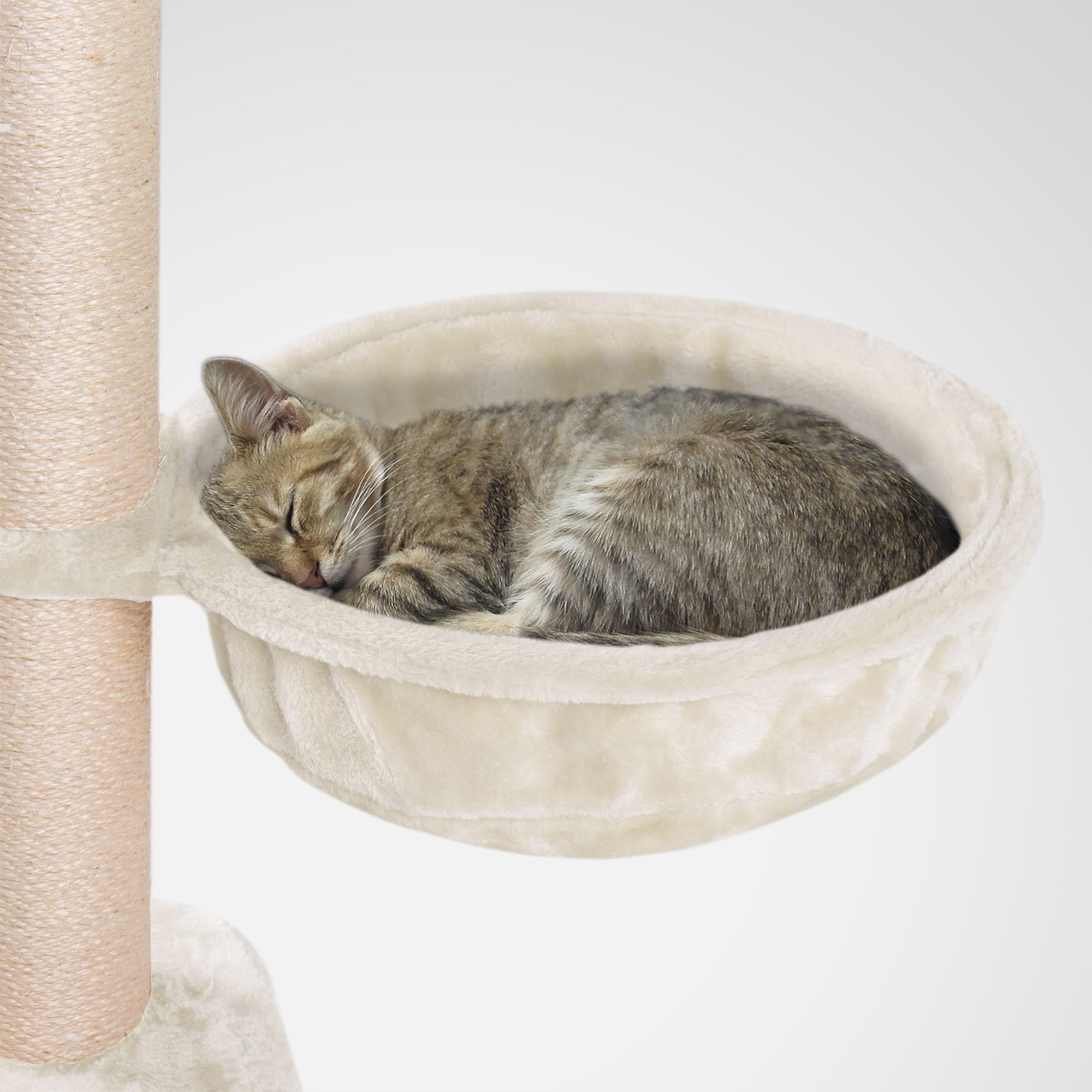 HAPPYPET Katzenhängematte für Kratzbaum Ø40 cm – XL Katzenmulde Ersatzteil – Stabile Liegemulde mit Metallrahmen – Katzenbett Kratzbaum – belastbar bis 15 kg, Creme