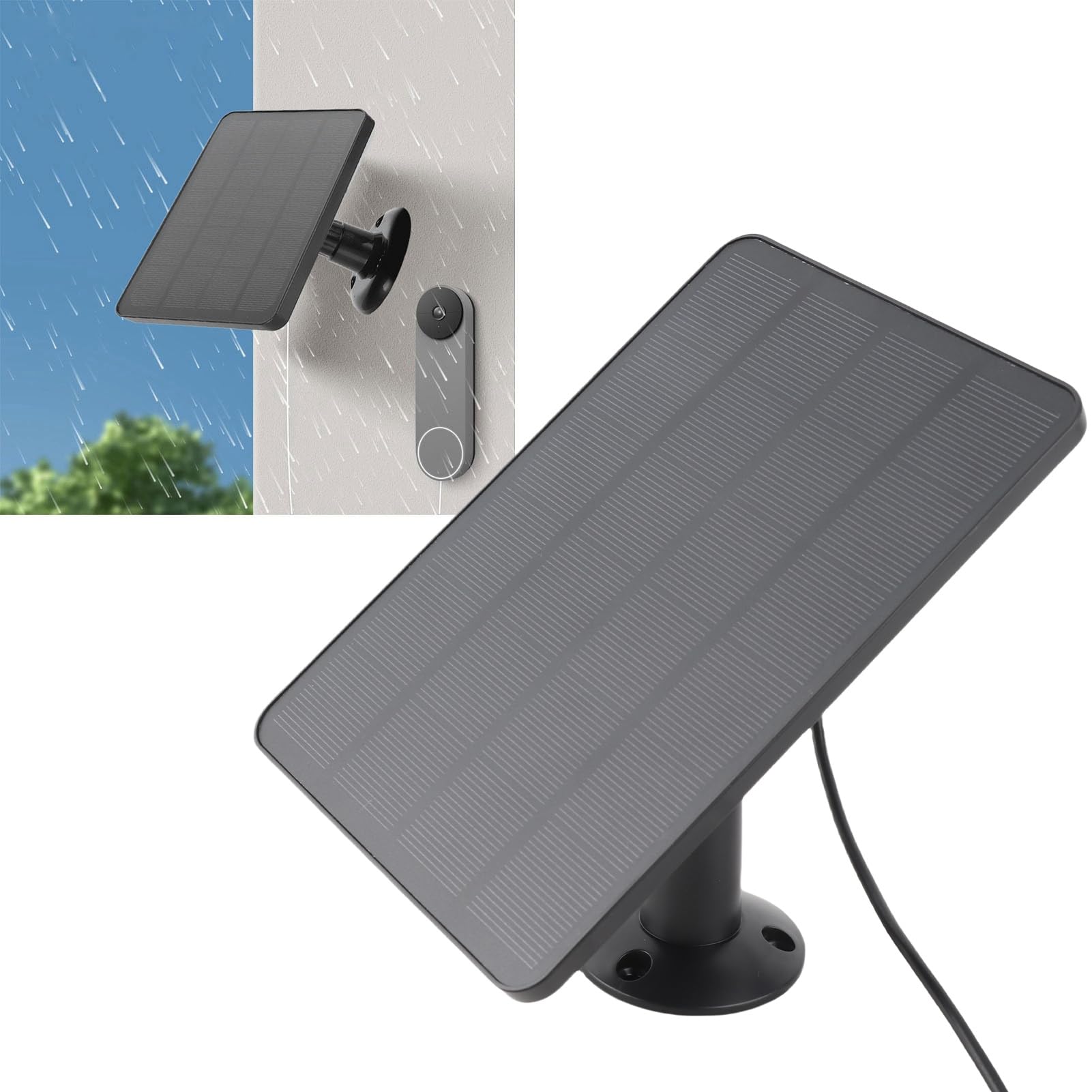 Cargador Solar de Anillo de 10W, Panel Solar de Anillo para una Leva de Palo, Cargador de Energía Solar Portátil IP65 Profesional Eficiente Profesional para la Leva del (CSP4W-DC-B)