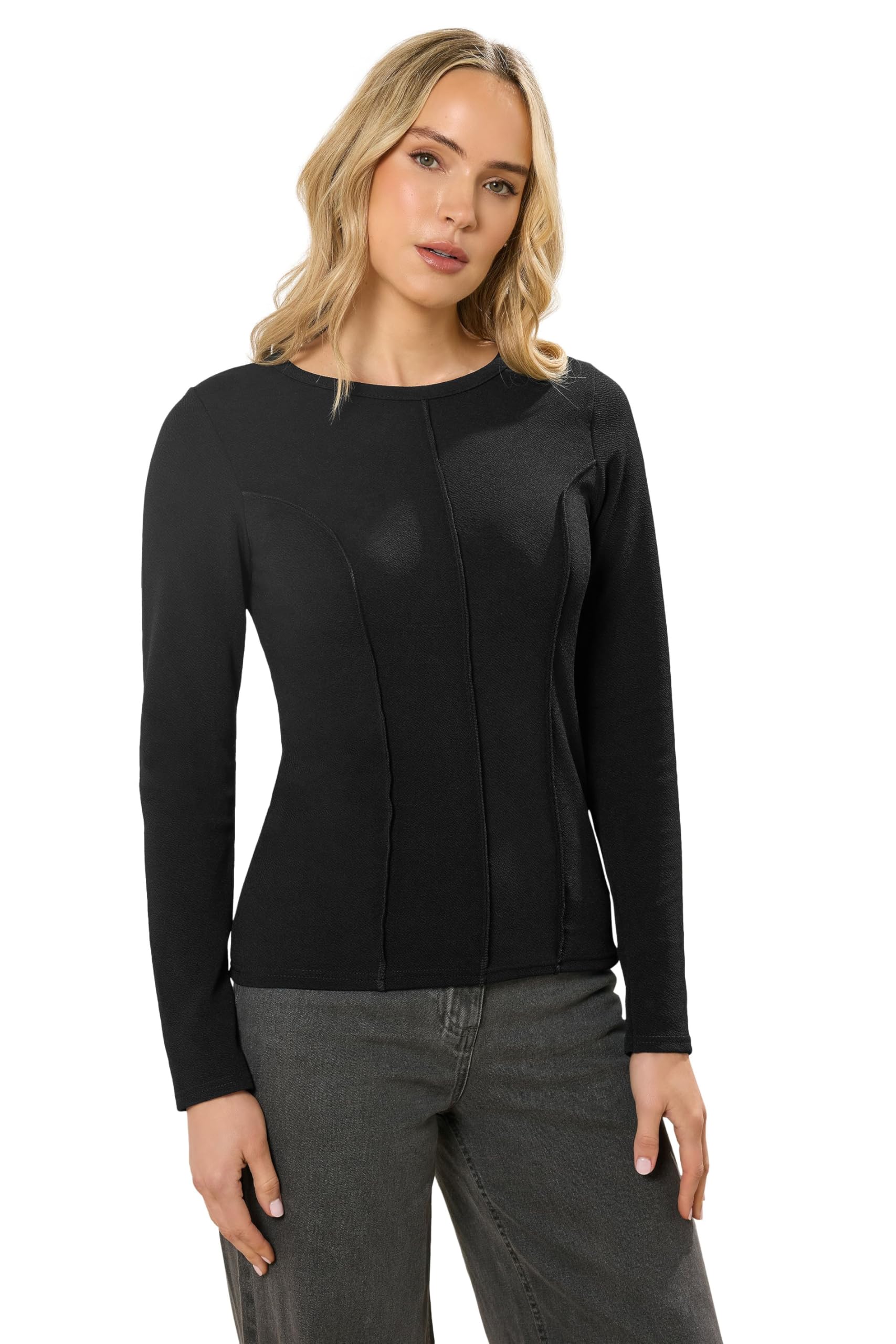 Long Tall Sally Women's Black - Lts Tall Seam Front Top