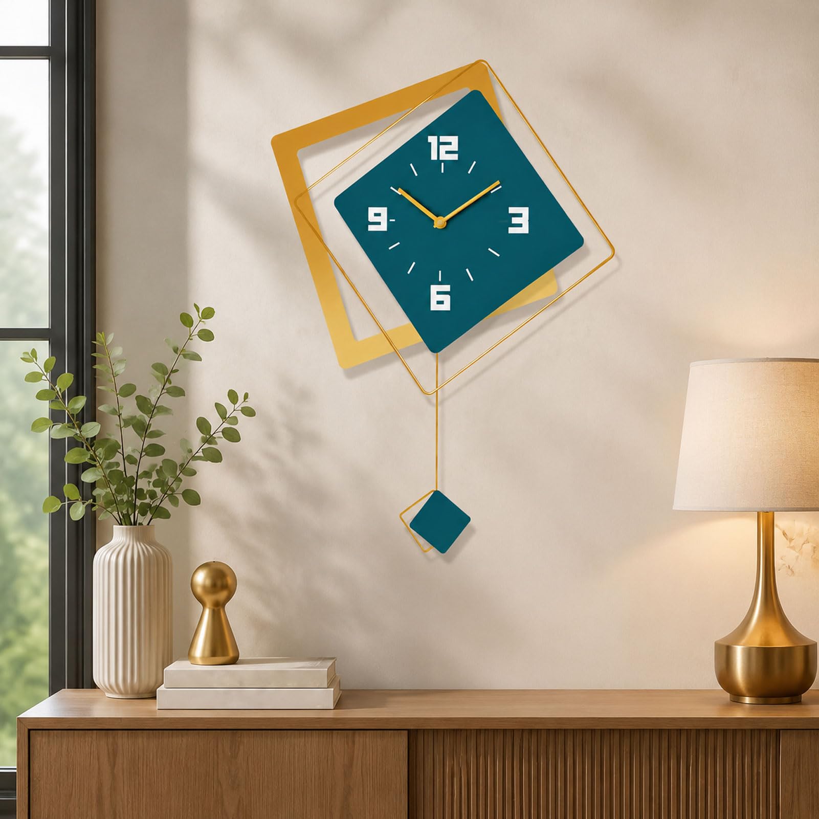 YLME Reloj de Pared Reloj de Pared Decorativo Moderno con péndulo