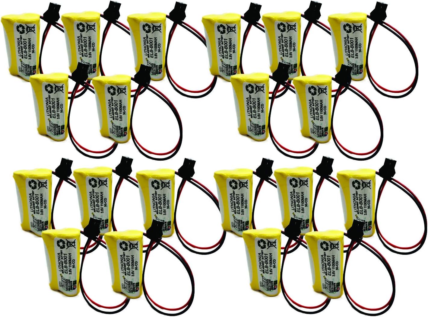 20PC Lithonia ELB-B001,ELBB001 Replacement Emergency Light Battery