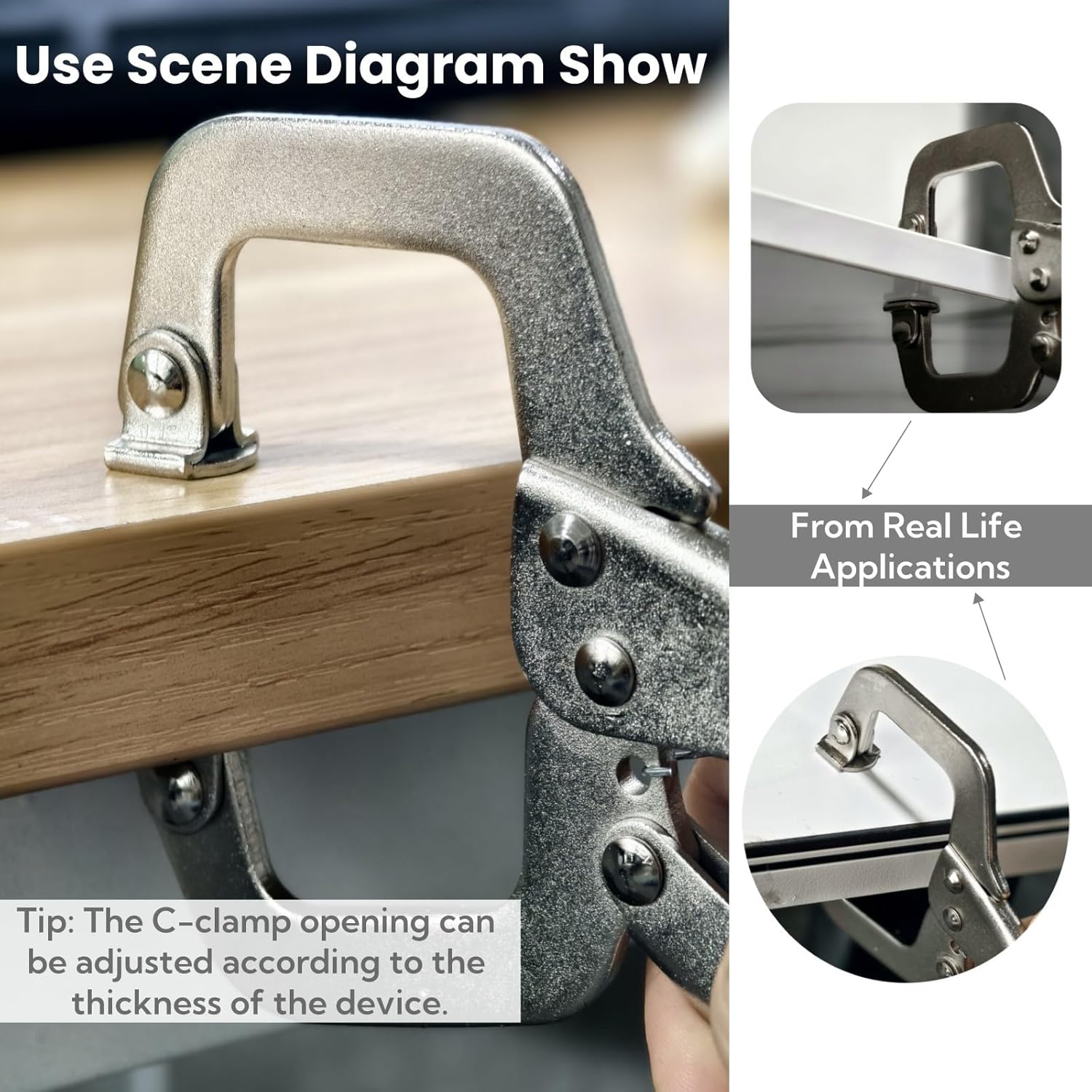 6 Inch C Clamp Locking, 6Pcs Heavy Duty Welding Clamps Pliers Set Vise Grip Clamps with Swivel Pad for Electrician Maintenance, Wood Working, Welding and Craftsmen Home Workshop