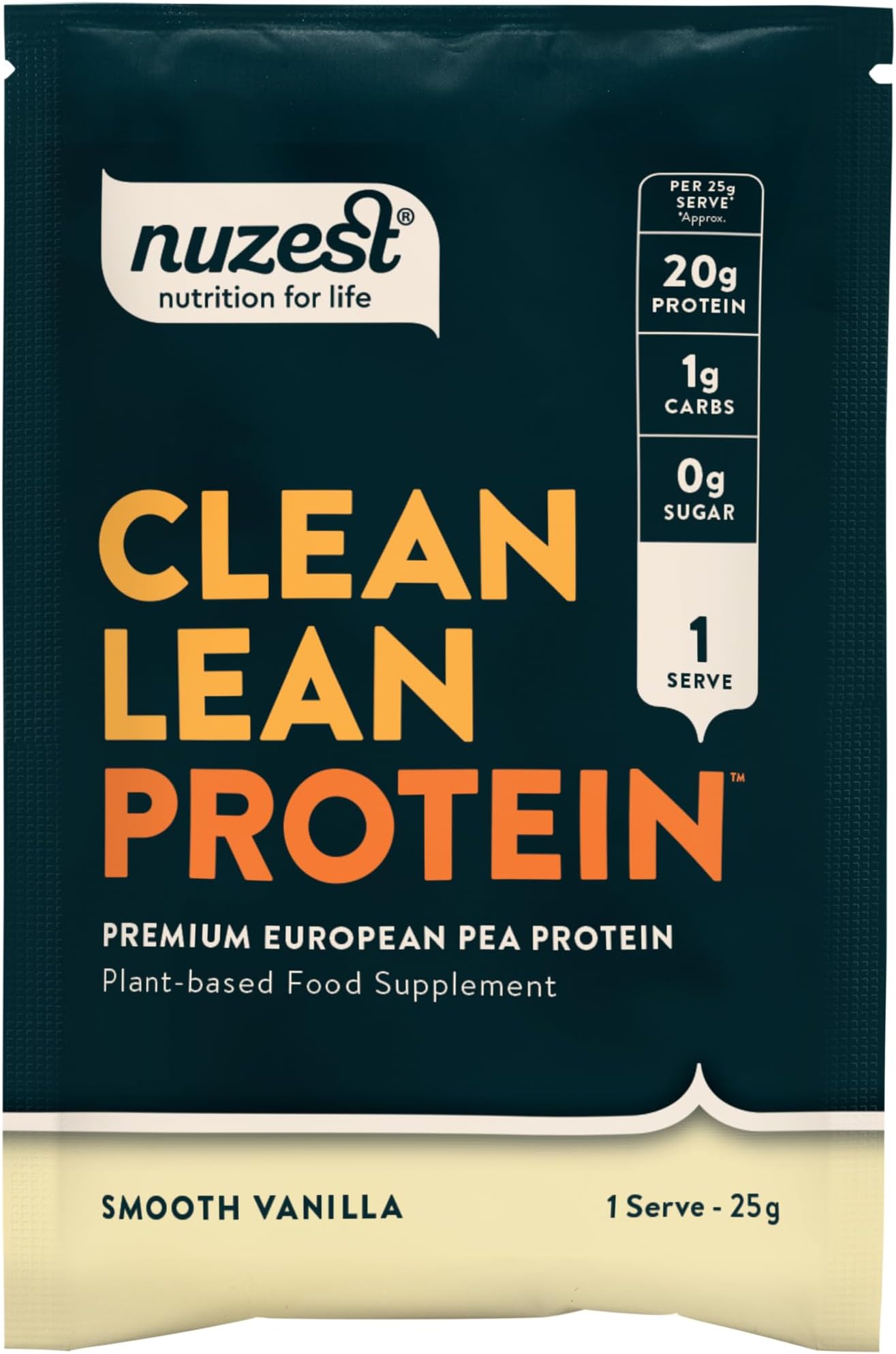 Vegan Protein Powders by Nuzest - Clean Lean Protein - Smooth Vanilla - Plant Based Pea Protein Shake - Low Calorie & Low Carb - Gluten Free - Dairy Free - 25g (1 Serving)