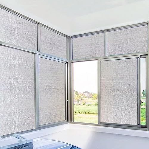 Non Adhesive Privacy Sun Protection Reflective Window Film,Total Blackout Window Tint,Sun Blocking Window Sticker,Sound Insulation Windproof Warm