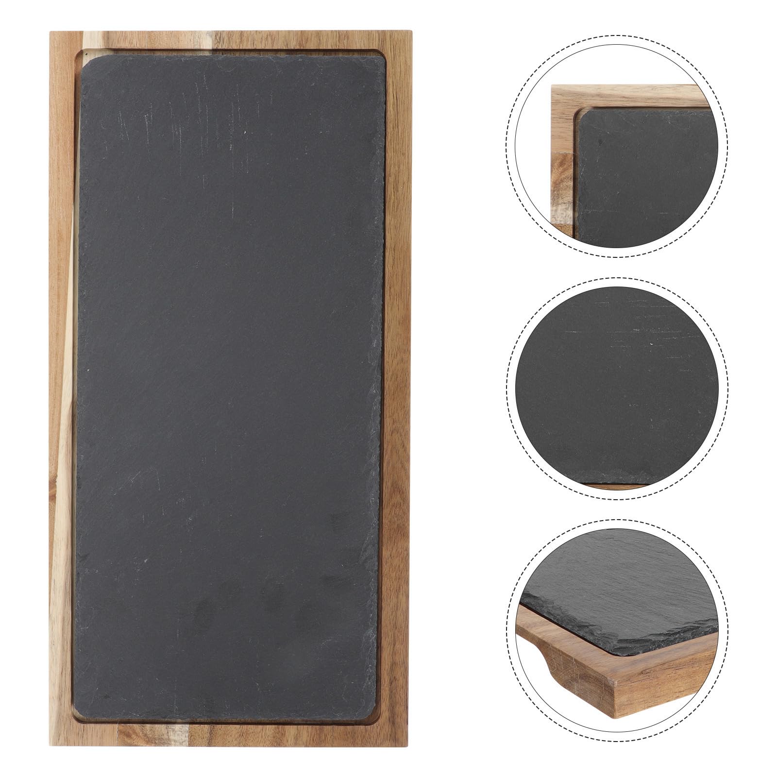 POPETPOP Plateau Rectangulaire en Bois Multifonction Facile à Nettoyer pour Assiette à Steak et Plateau à Pizza, pour Restaurant et Usage Domestique
