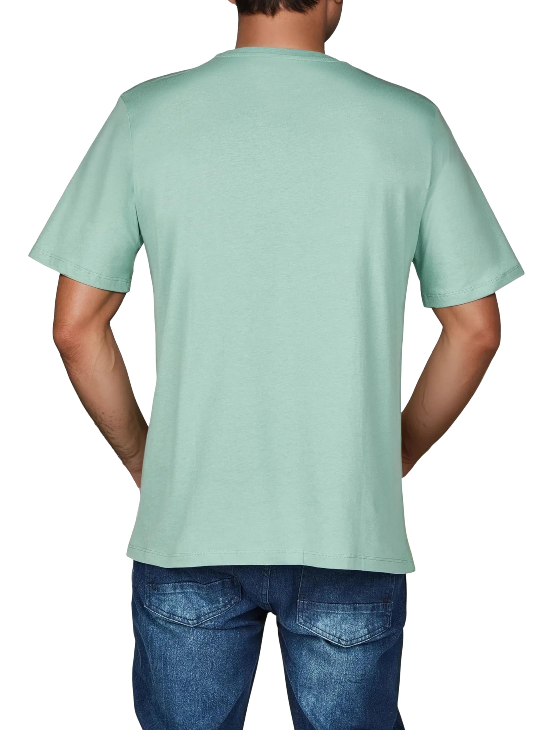 JACK & JONES JJLINO Camiseta, Paquete de 4 Unidades, Cuello Redondo, Manga Corta, Corte Regular, Estampado de Verano, 100% algodón