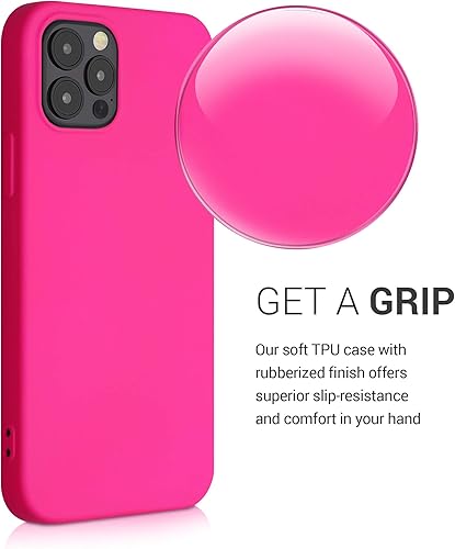 Miniatura 4 de kwmobile Funda compatible con Apple iPhone 12  iPhone 12 Pro - Funda protectora delgada de silicona TPU - Rosa neón