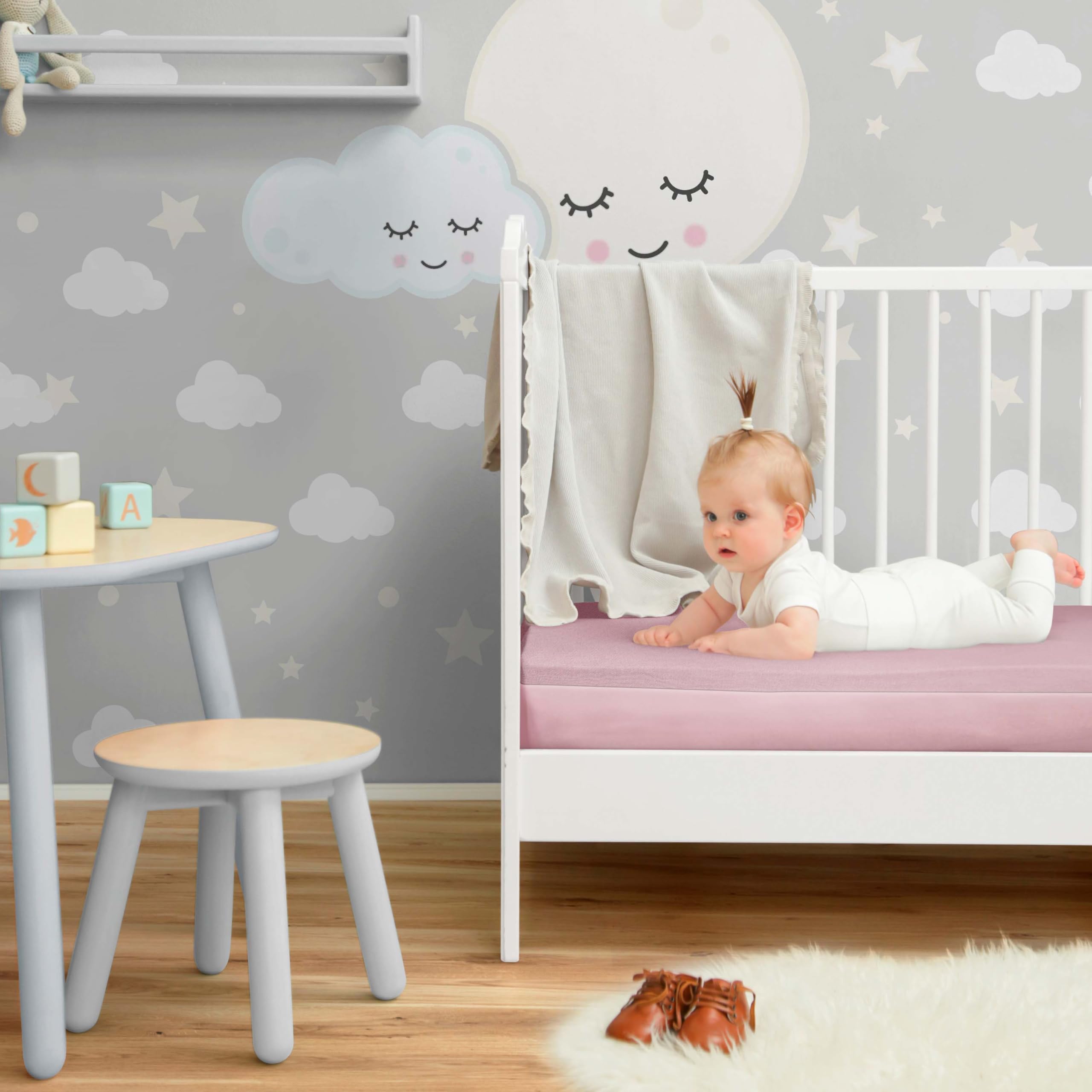 Traumhaft Gut Schlafen – Wasserundurchlässiges Spannbettlaken für Kinder & Erwachsene | Atmungsaktiv, Weich & Geräuscharm | Matratzenschutz | Größe: 140 cm x 190-200 cm | Farbe: Rosa