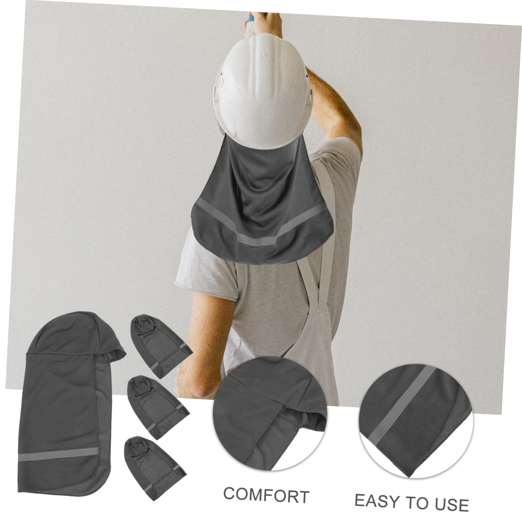Mikikit Schutzhelm Visier Mit Reflektierendem Streifen Kühlender Hut Nackenschutz Outdoor Aktivitäten Kappe Hutfutter Hutclip Trucker Krempe Maske Schutzhelm