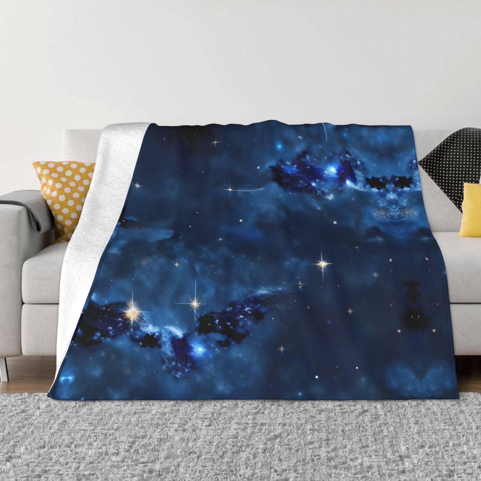 Couverture de lit en flanelle douce Blue Galaxy couverture microfibre chaude 100x76