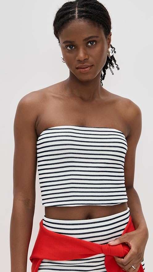 Z SUPPLY Women's Caffari Tube Top, Eclipse, Stripe, M at