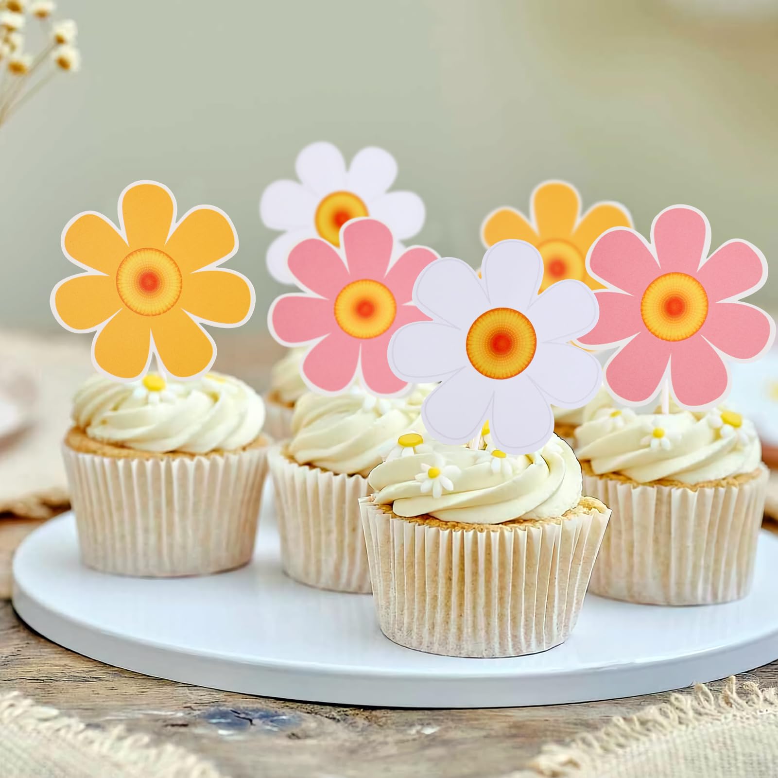 Adornos Cupcakes Flores Cortadores De Margarita Para Decorar Tartas - Pack De 3, Para Glaseado, Fondant Y Azúcar Bordadora Brother