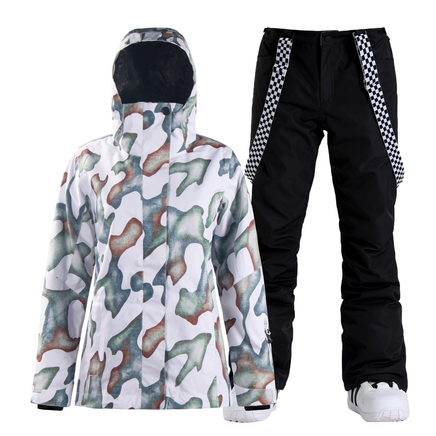 GSOU SNOW Women's Ski Jacket and Pants Waterproof Windproof Snowsuit Snowboarding Coat Insulated Warm Winter