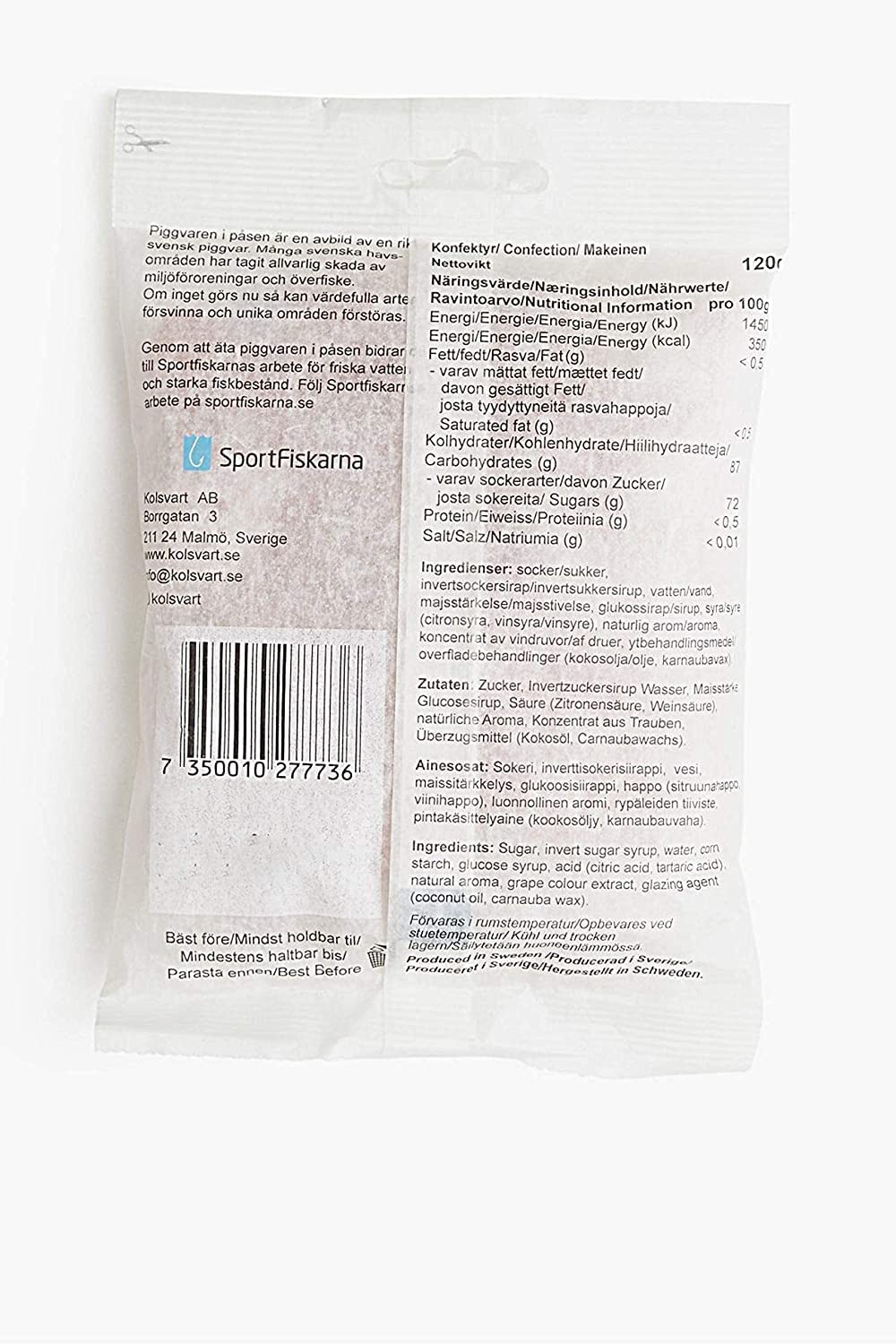 Kolsvart Swedish Gummy Fish & Licorice Candy | Vegan & Gluten Free | 4.2 OZ | Pack of 5 | Sour Blueberry