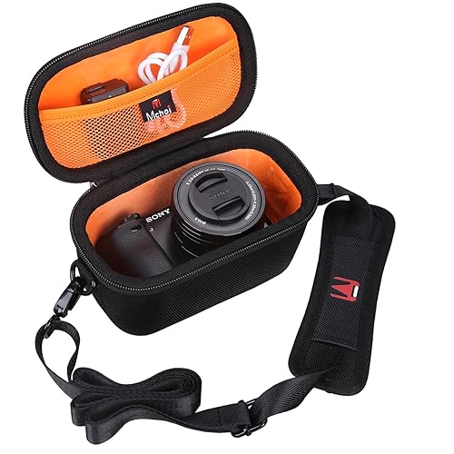 Mchoi Hard EVA Travel Case for Sony Alpha a6000/a6400/a6600/a6100/a5100 Mirrorless Digital Camera, Case Only, New Version, Orange