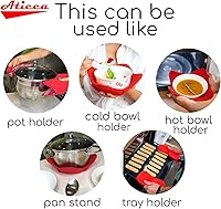 Vista 4 de Juego de 4 almohadillas calientes para tazas de caldo para microondas y platos calientes, multiusos, a prueba de calor