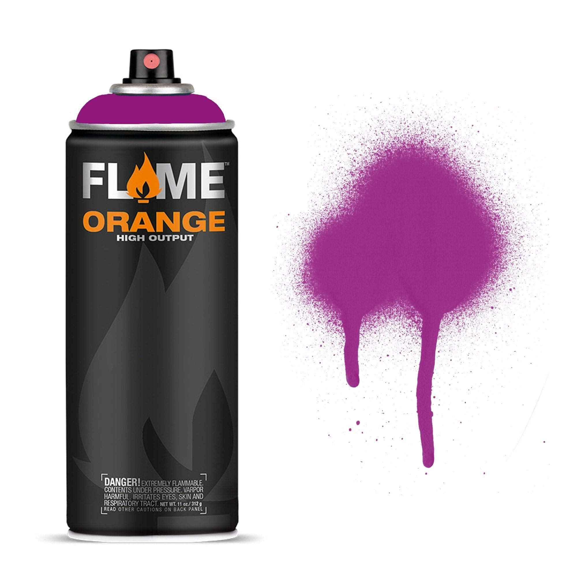Molotow Flame Orange Spray Paint - Matt Acrylic 400ml Can Traffic Purple FO-404