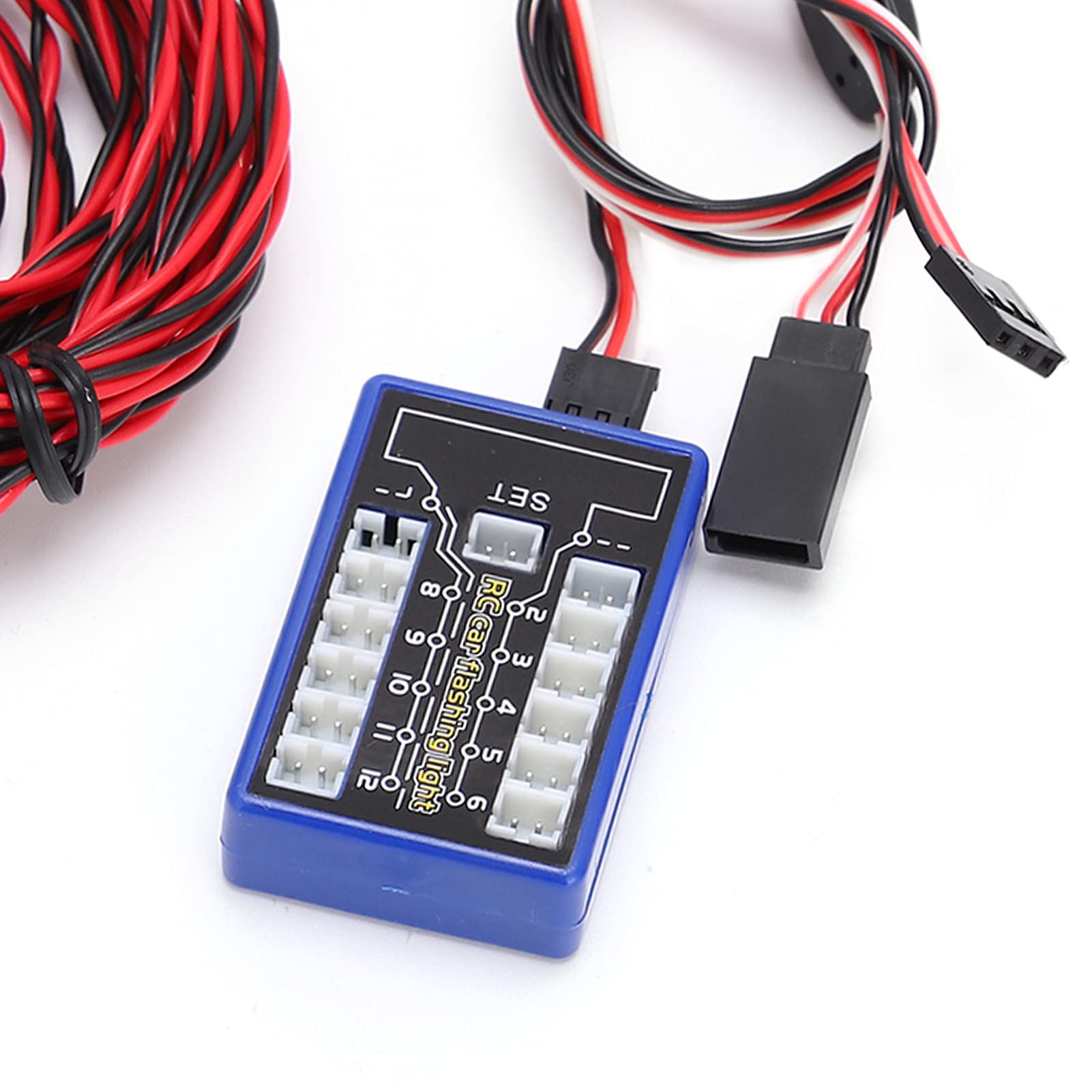 RC Car Flashing Light System, 12 LED Highlight Flashing Light System 4 Tryby Oświetlenia dla RC Cars 4.8-6V DC dla 1/8 1/10 1/12 RC Cars