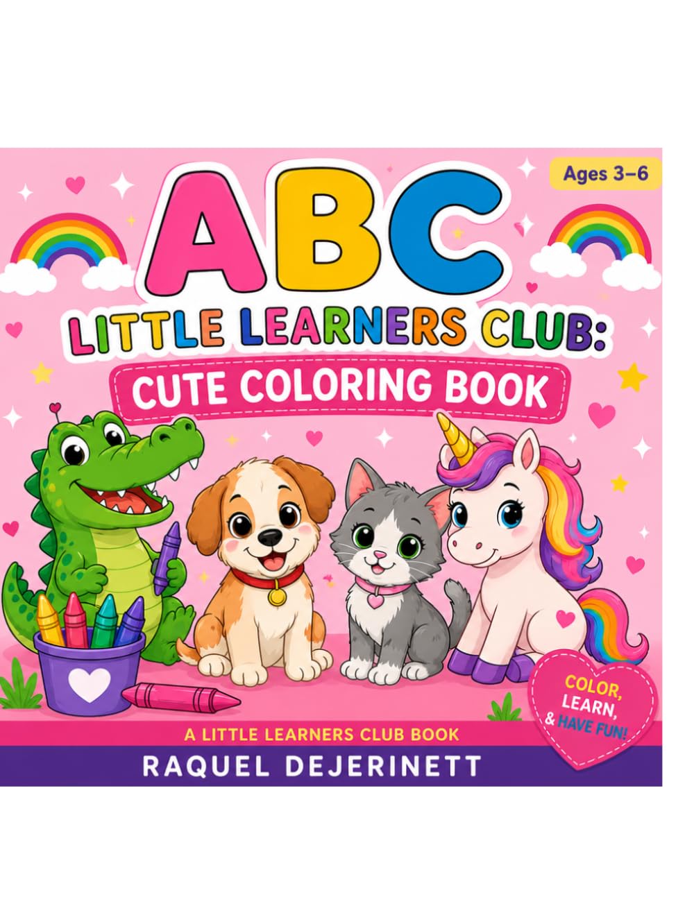ABC Little Learners Club: Cute Animals Coloring Book