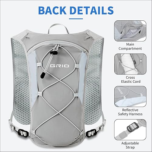 Miniatura 4 de Chaleco ligero para correr para mujeres y hombres, mochila de hidratación ajustable transpirable reflectante con bolsa de agua de 1.5 L para