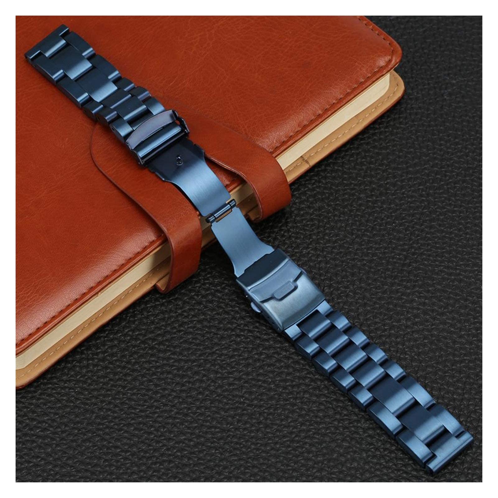 Bracelet de montre 22 mm Bracelet 24 mm Bracelet Bracelet de montre 26 mm Boucle Bracelet en acier inoxydable bleu
