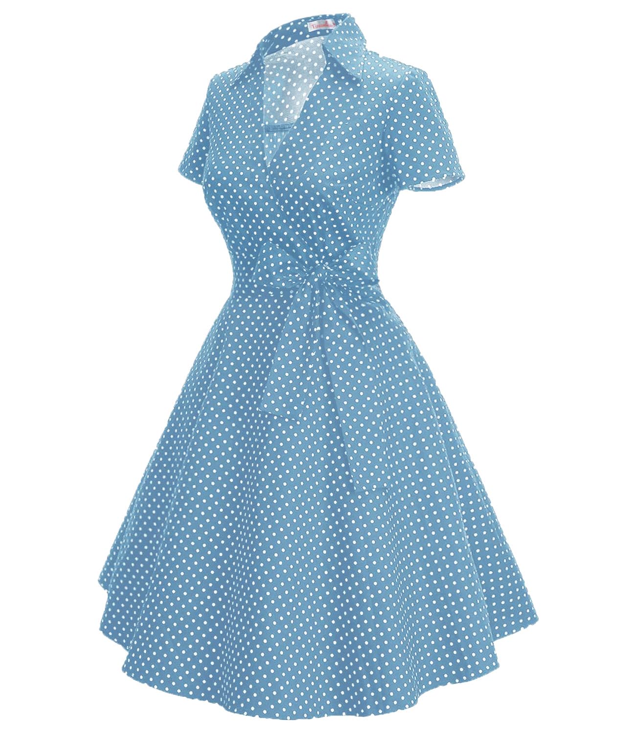 Gonna Vintage Anni 50 60 Audrey Hepburn Vestiti da Cocktail da Donna Elegante di Cotone Manica Corta