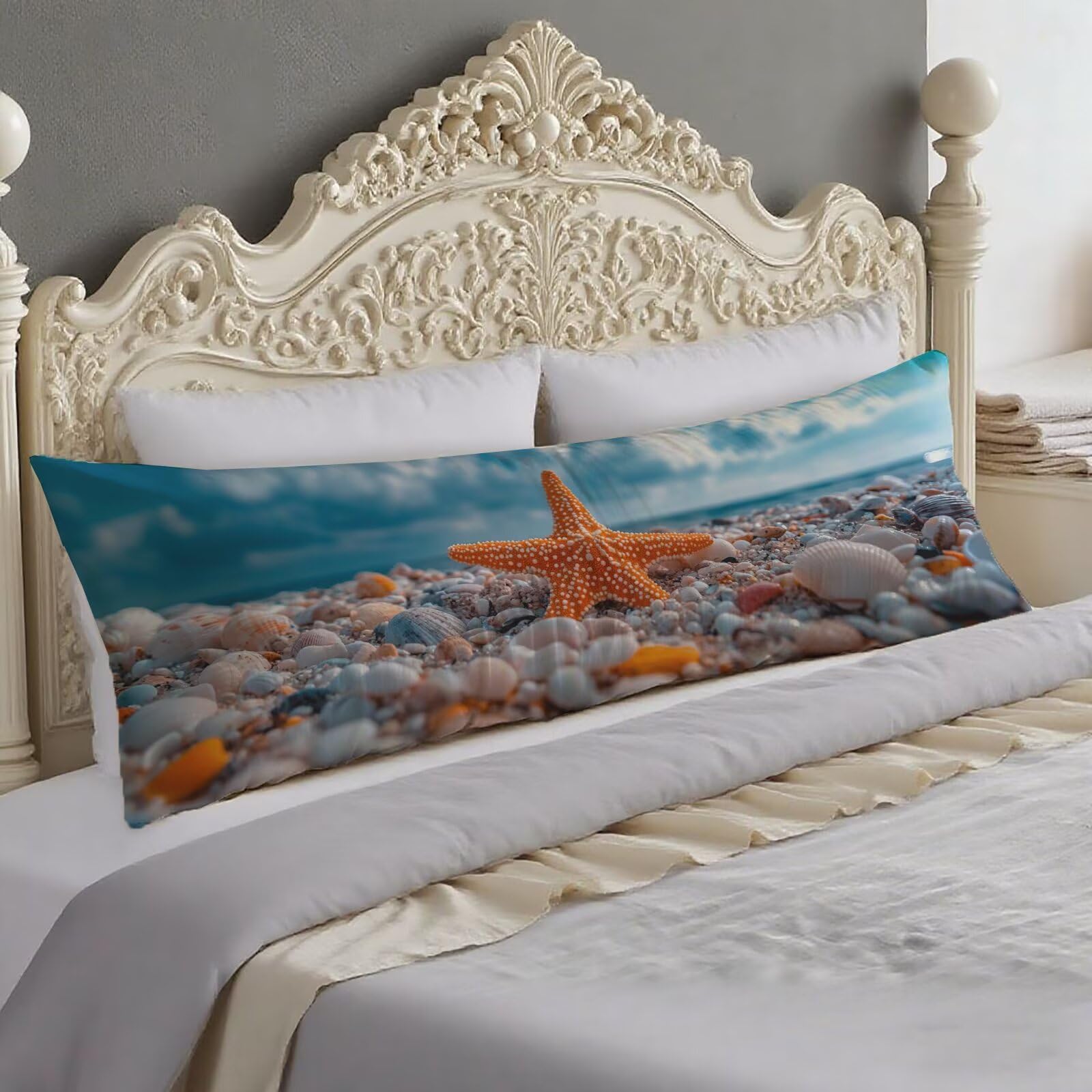 Taie traversin 140 cm bleu pour coussin grossesse et relaxation