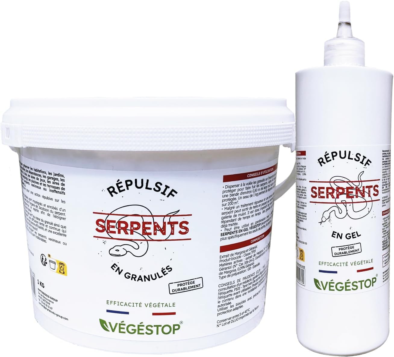 PACK PROMOCIONAL - Repelente para serpientes - Granulado 1 kg + Gel 500 ml - Doble protección - Máxima protección contra culebras y víboras