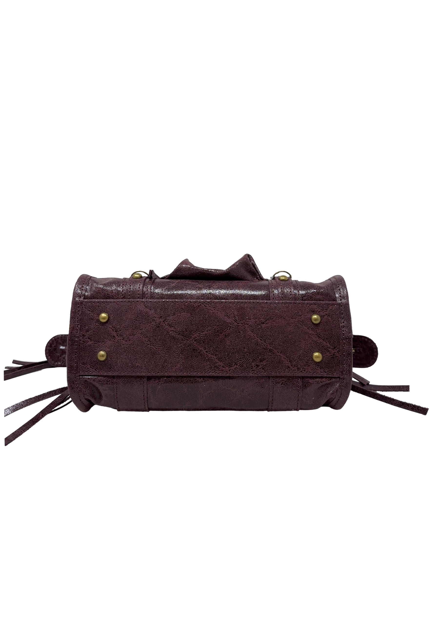 Borsa a Mano Alla Moda Piccola con Tracolla da Donna in Pelle Spatolata con Borchie