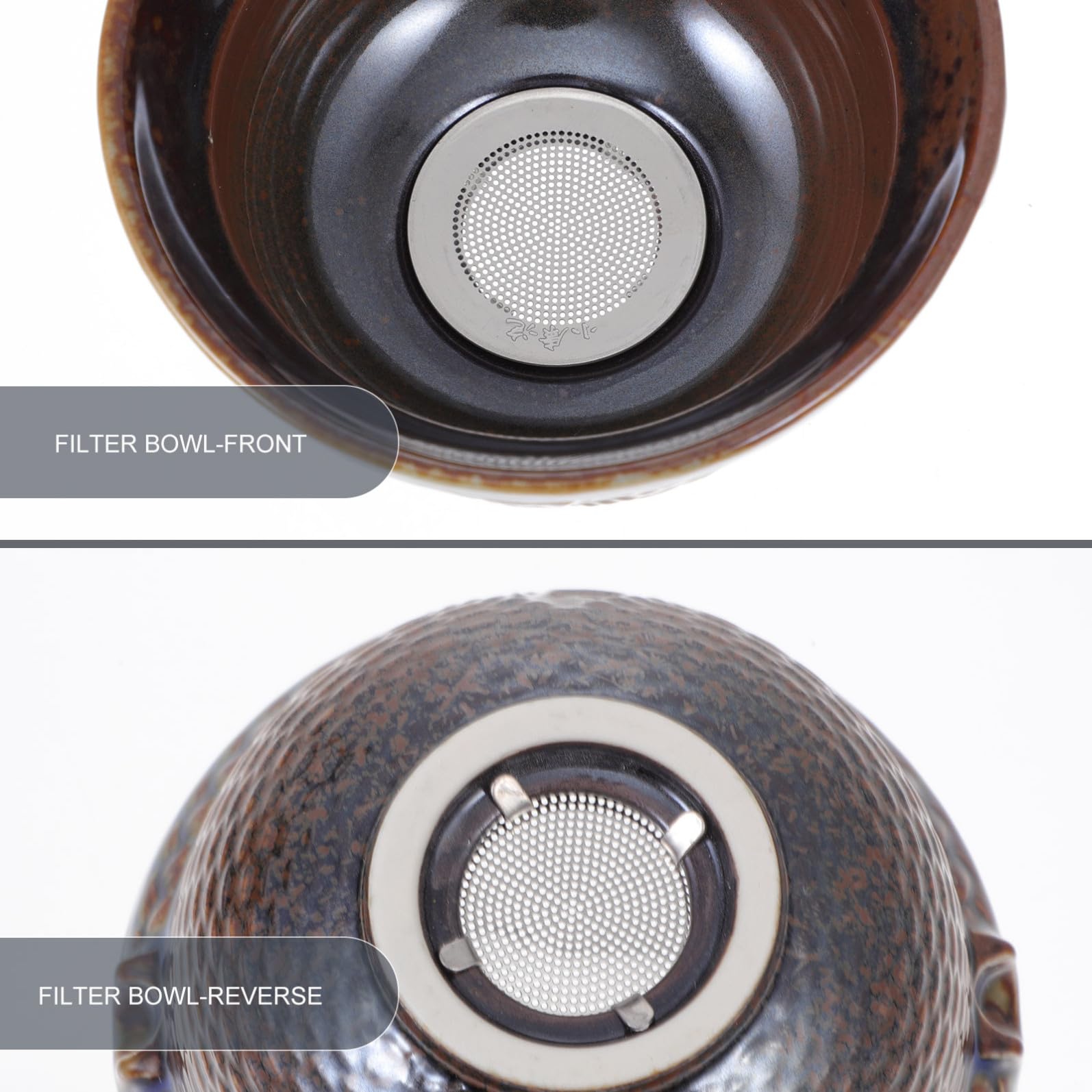 Homoyoyo Tetera y Efecto Filtrante Resistente al Calor Marrón de Cerámica Filtro para Preparar Infusiones y Té Kung Fu en Casa