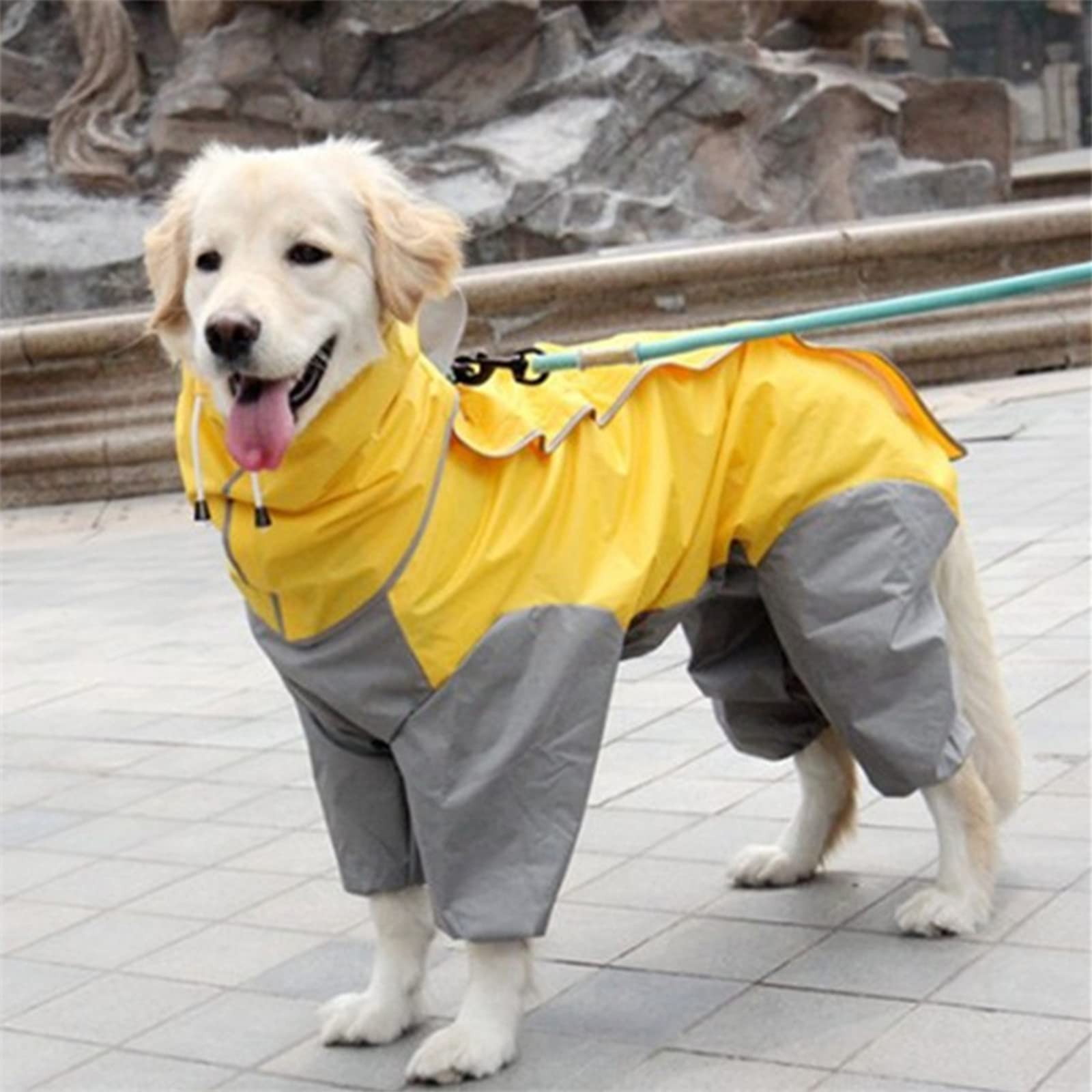 HMJGDHX Chubasquero Impermeable para Perros con Orificio para Correa, Ropa Ligera para la Lluvia para Mascotas, Poncho Resistente al Viento para Perros pequeños, medianos y Grandes