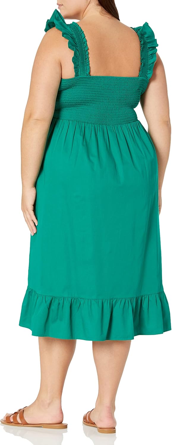 The Drop Womens Kimi Ruffled Shoulder Smocked Midi Dress - Image 6