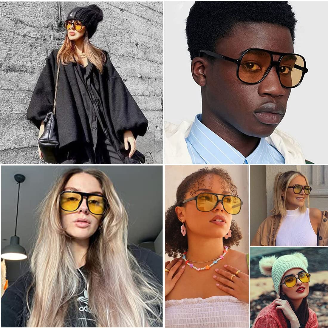 Long Keeper Night Driving Glasses - Night Vision Driving Glasses Anti Glare Polarised Yellow Sunglasses 70s Style for Mens Womens - Image 4