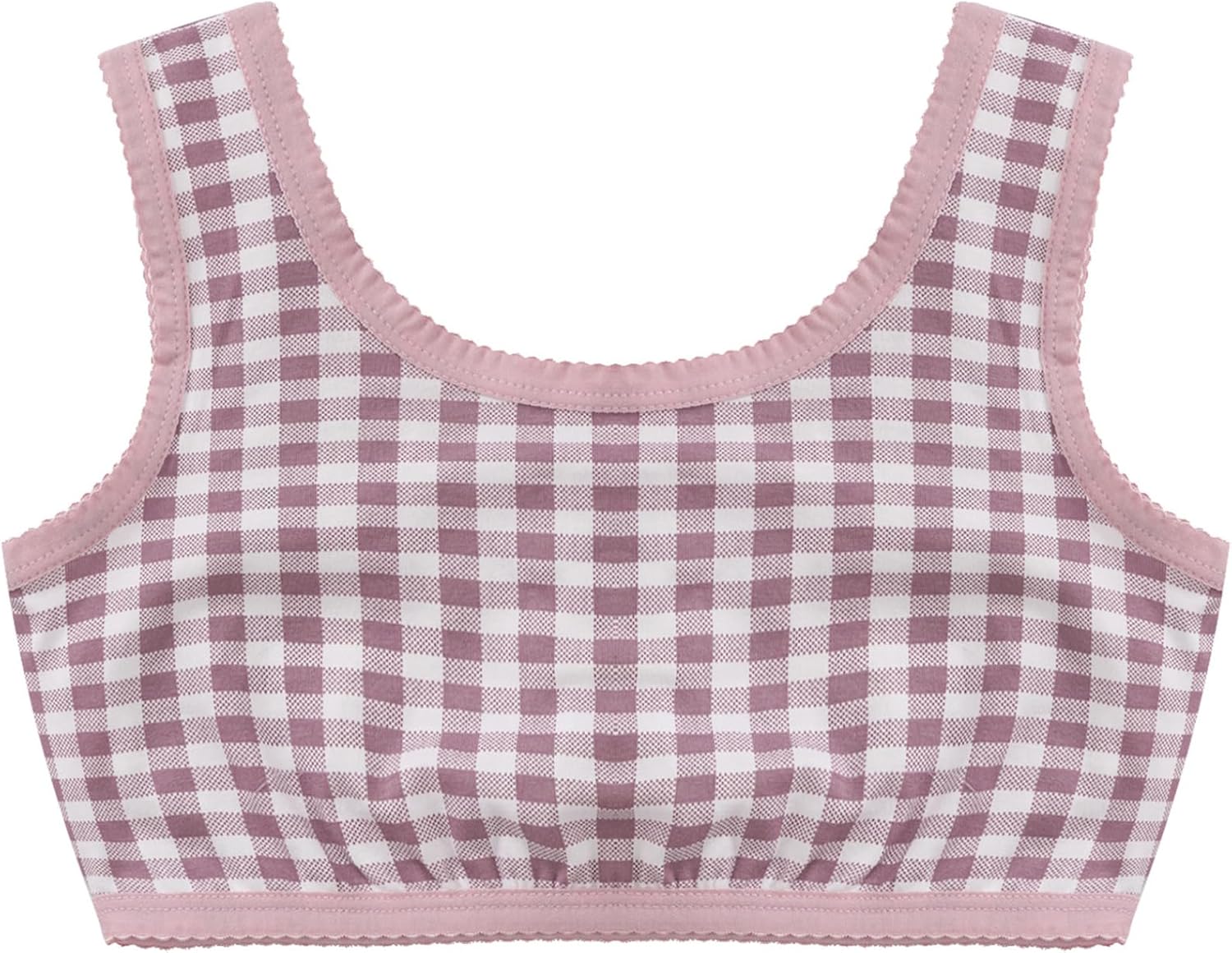 ACSUSS Girls' Training Bras with Lace Trim Teens Cotton Stretch Cami Sports Bra Cute Bralette for Kids Underwear