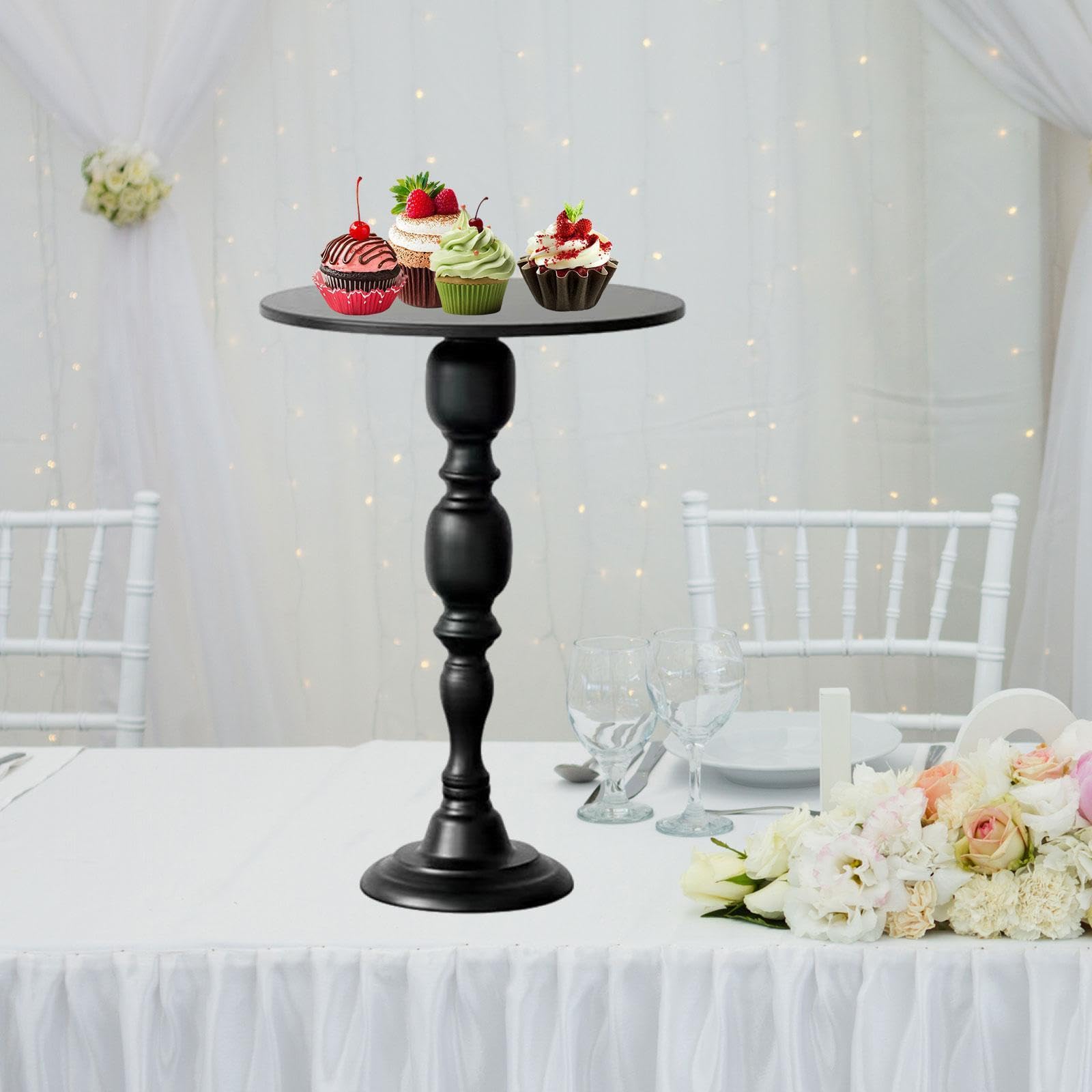 Soporte para Pasteles, Soporte para Cupcakes, Bandeja de Servir, Expositor de Mesa de Postres para Celebraciones de Cumpleaños, Black 30x42.5cm, Individual