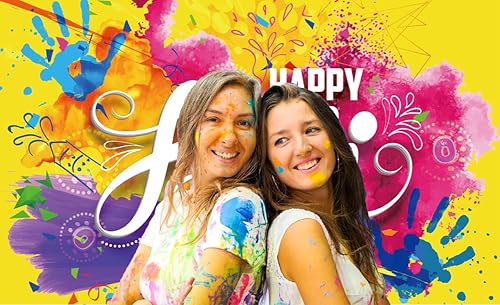 Miniatura 3 de Masxkle Happy Holi - Fondo de pared hindú para el hogar, fotografía, colorido, decoraciones de fiesta de Holi, pancarta de salpicaduras de pintura