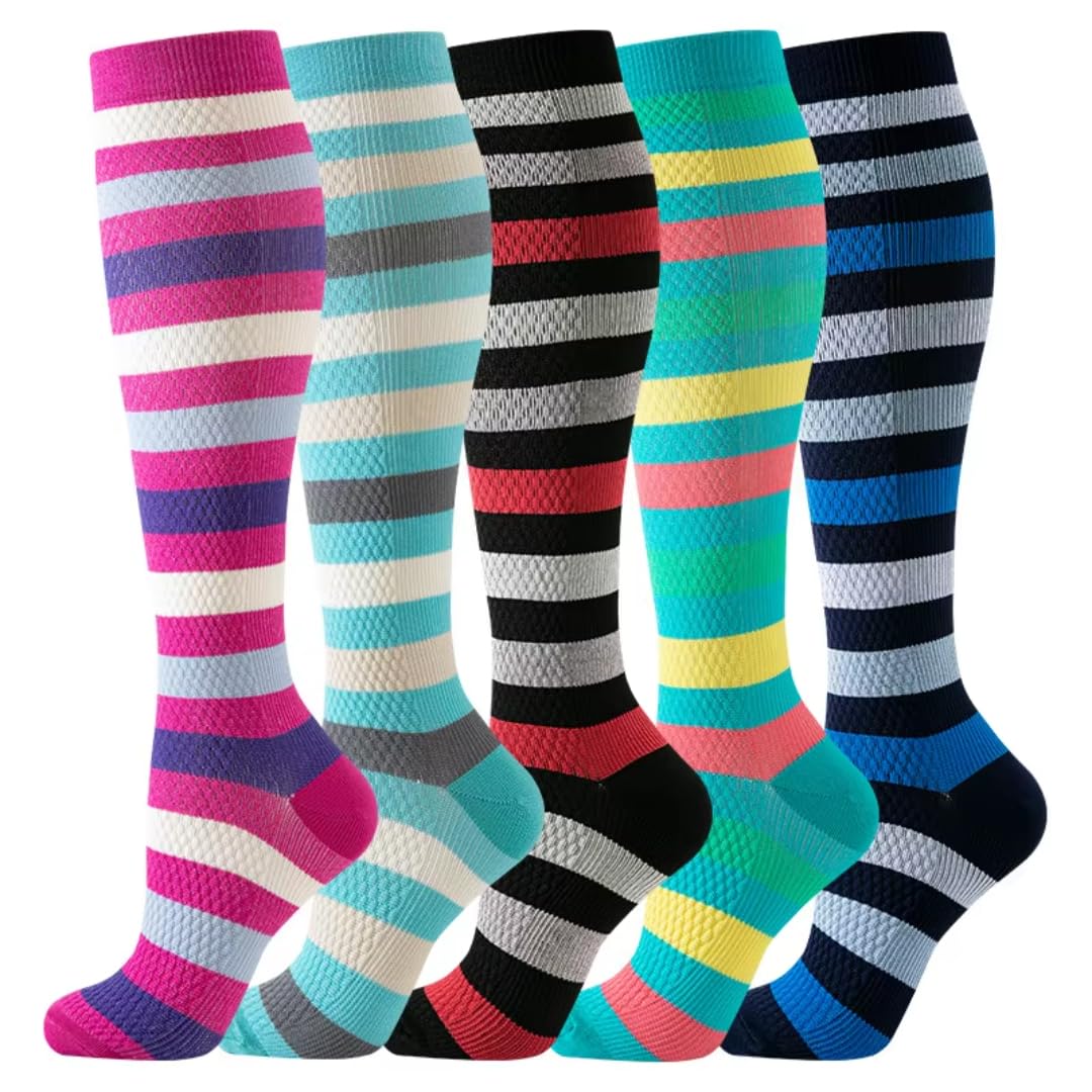 Calzini a compressione al ginocchio in nylon | Corsa AS8 blu: supporto atletico