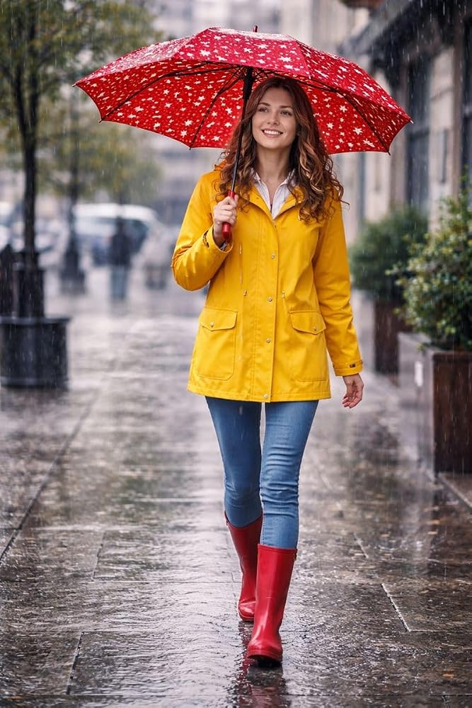 Parapluie I'm Frida Kahlo Transparent - Ouverture Automatique 105 Cm Poignée Rouge Art&design24