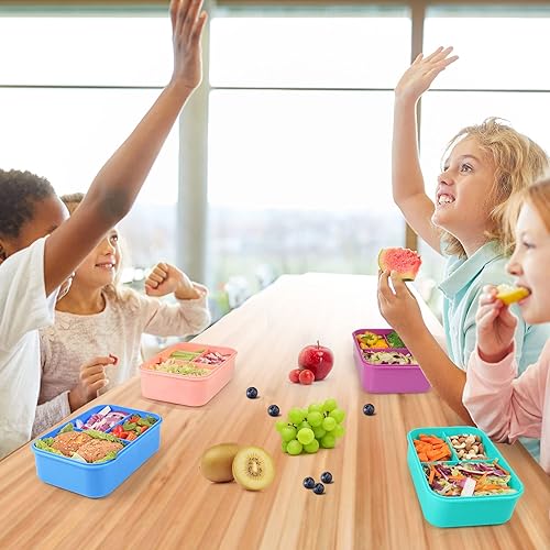 Miniatura 4 de Caperci Lonchera clásica Bento para adultos y niños mayores, contenedor de almuerzo de 47 onzas con 3 compartimentos para adultos y adolescentes,