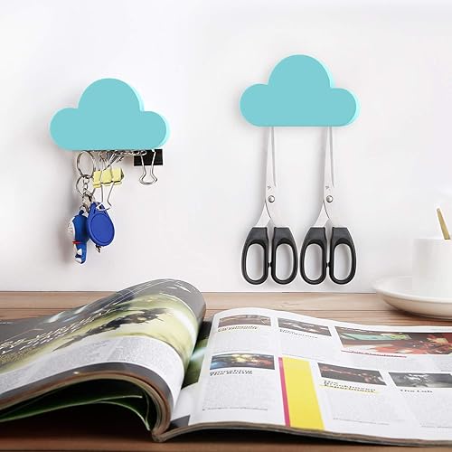 Miniatura 7 de MoKo Soporte magnético para llaves, 2 unidades Organizador magnético para llaves con soporte magnético adhesivo para llavero para puerta de pared,